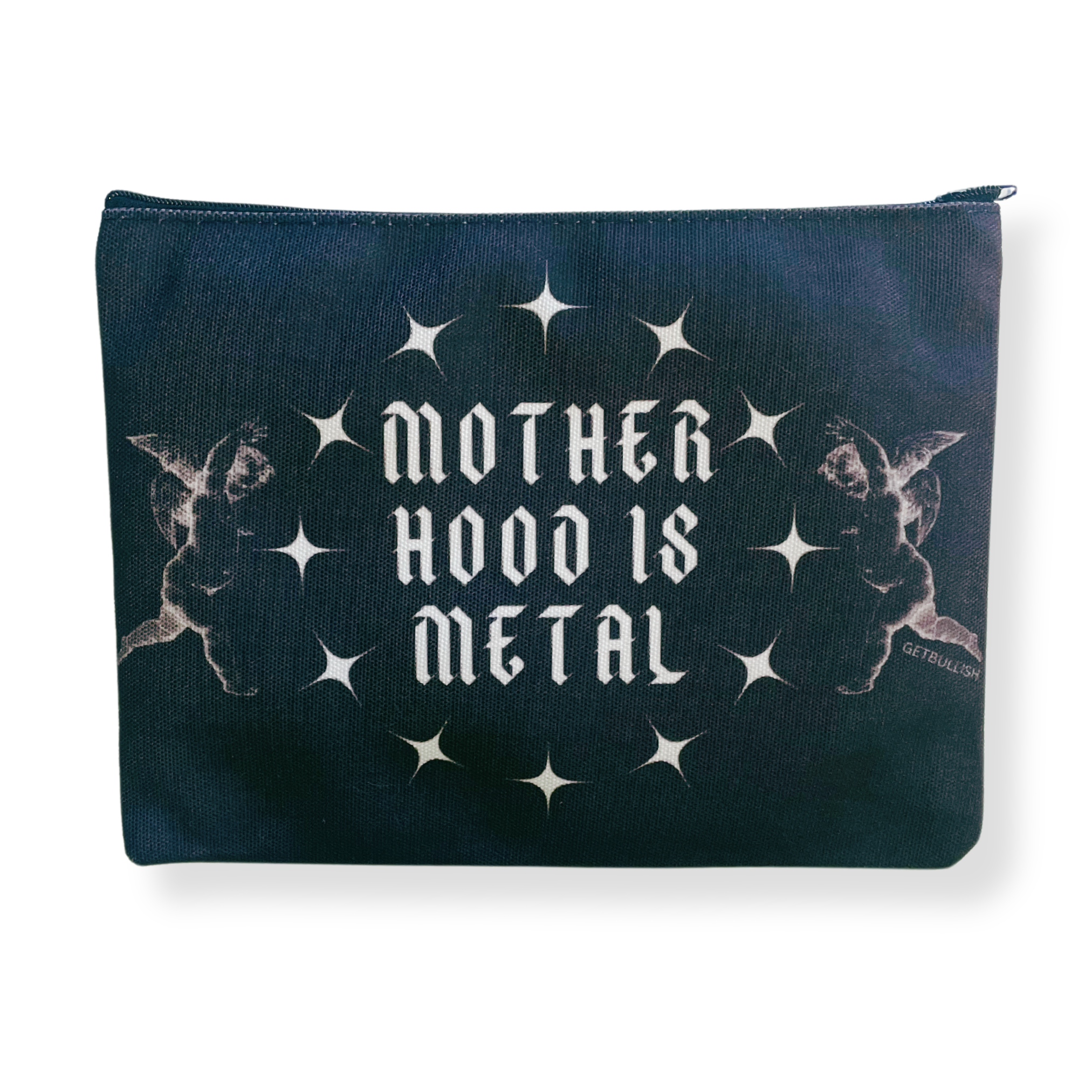 GetBullish - Wholesale Pencil case/pouch - GetBullish Motherhood is Metal Canvas Zipper Pouch 9.5" x 7" | Cosmetics Bag or Pencil Case0