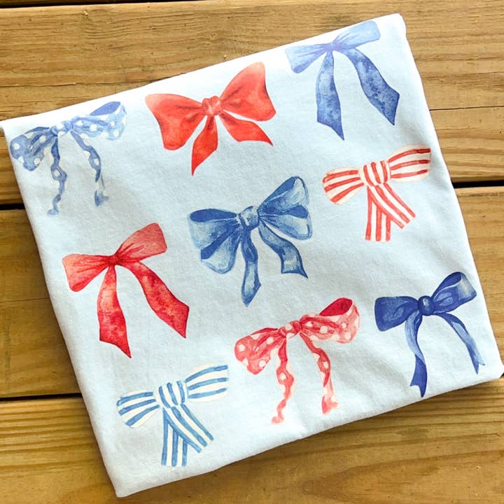 Patriotic Bows Coquette - Comfort Colors for wholesale by COTTON PRESS CO.