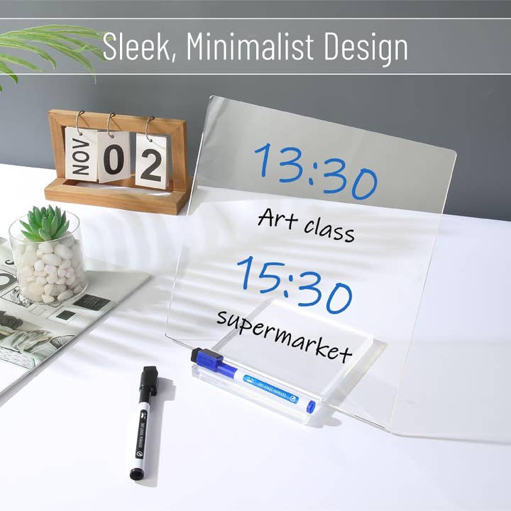 Mr. Pen - Wholesale Whiteboard/Dry-Erase Board - Mr. Pen 10" x 10" Clear Acrylic Board with Stand4