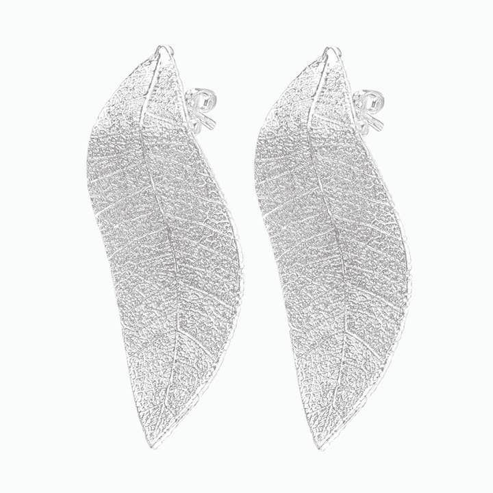 CANA 18 Carat Recycled White Gold Plated Handmade Earrings for wholesale by PureLeaf
