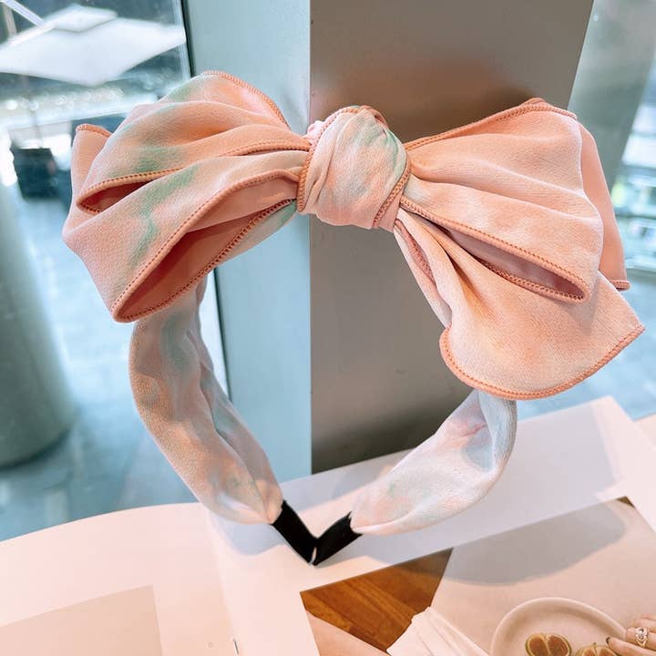 PEACH ACCESSORIES - Wholesale Fashion Headband - Women's - Comfortable Chic Bow Headband in Pink HA850
