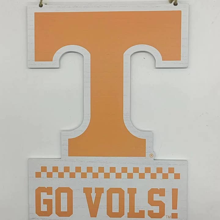 Tennessee Logo Wood Door Hanger for wholesale by Valiant Gifts Inc
