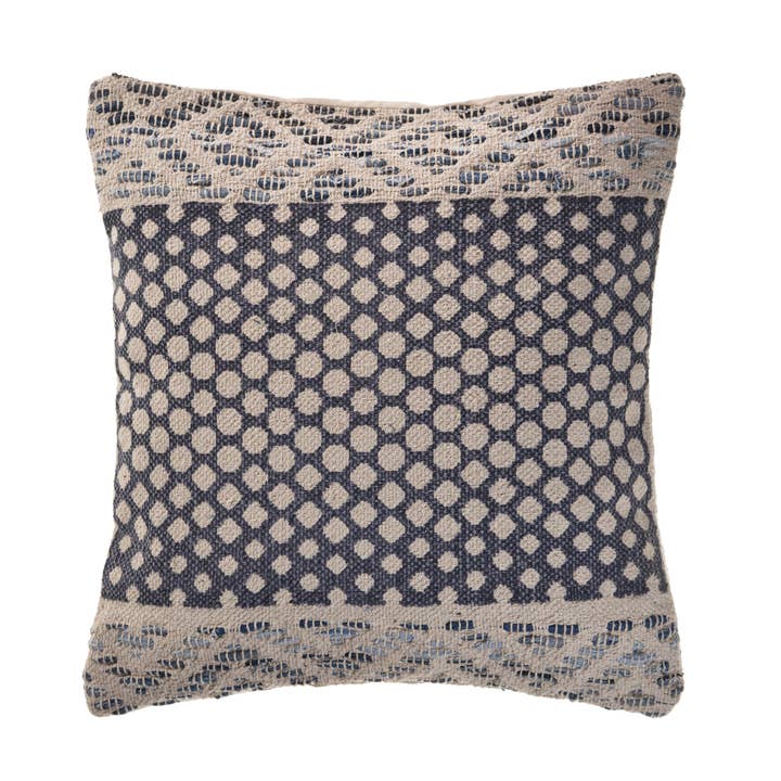 Detailed Denim Blue Throw Pillow for wholesale on Faire