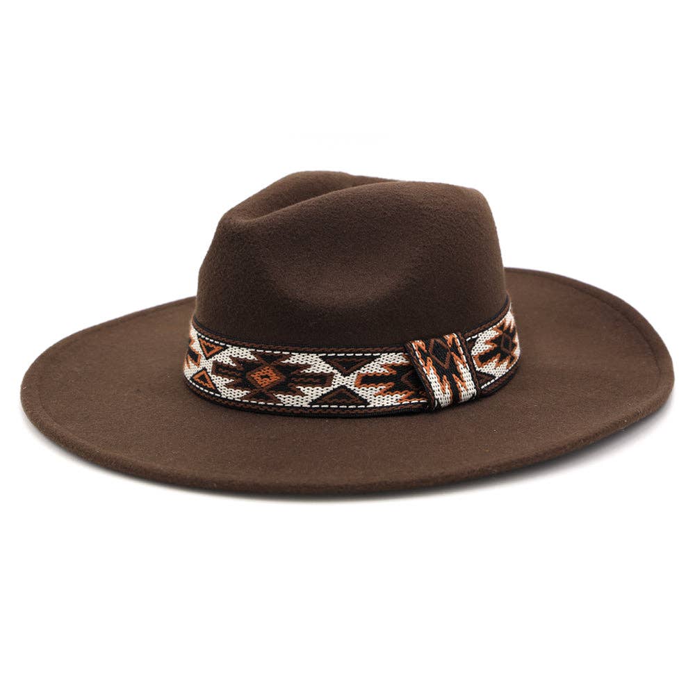 MiMi Wholesale - Wholesale Fedora - Women's - MH0086 Aztec Band Felt Fedora Hat2