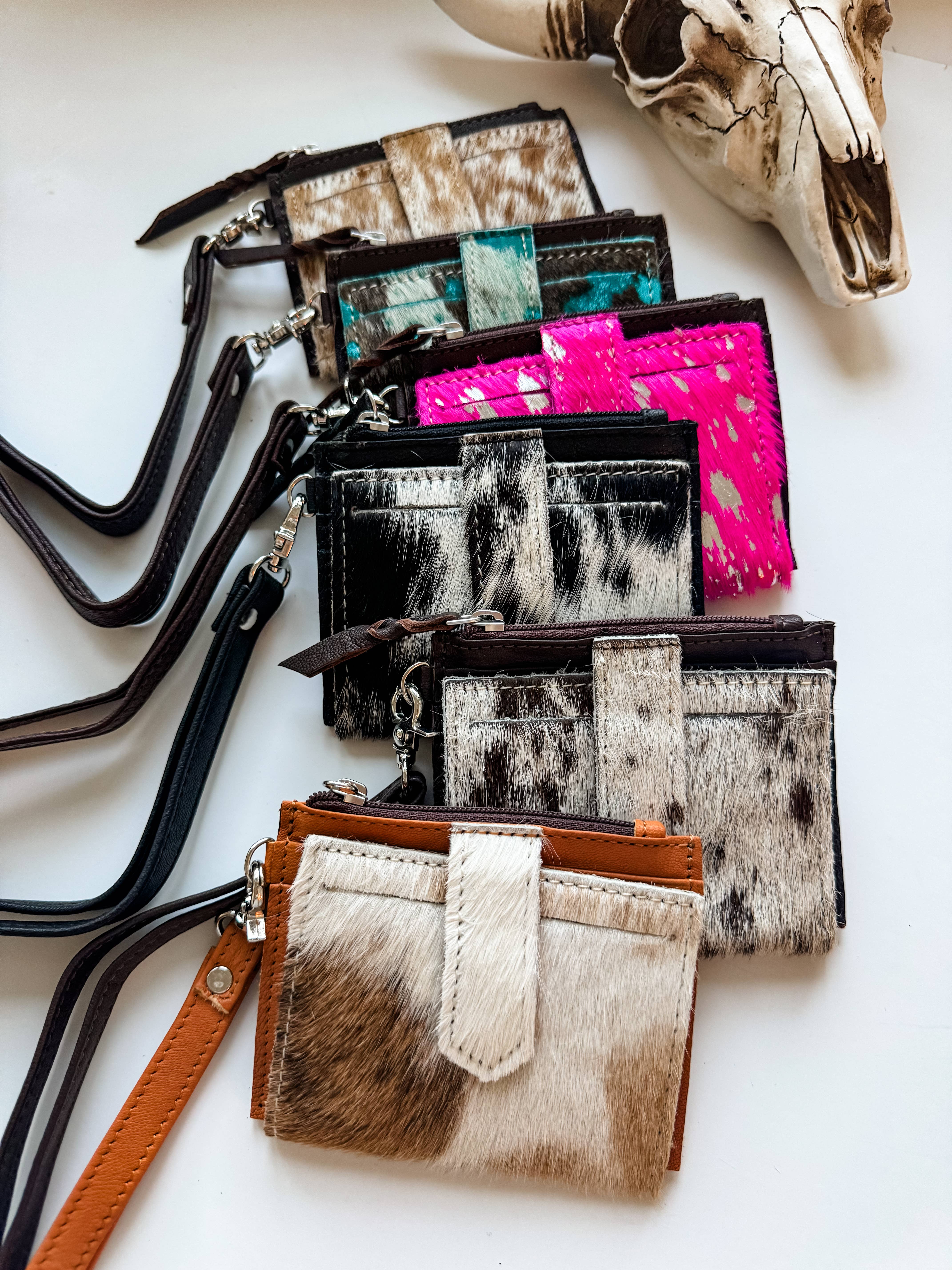 Boho Ranch Shop - Wholesale Wristlet - Dakota Wristlet Wallet - Western Cowhide Leather Credit Card9