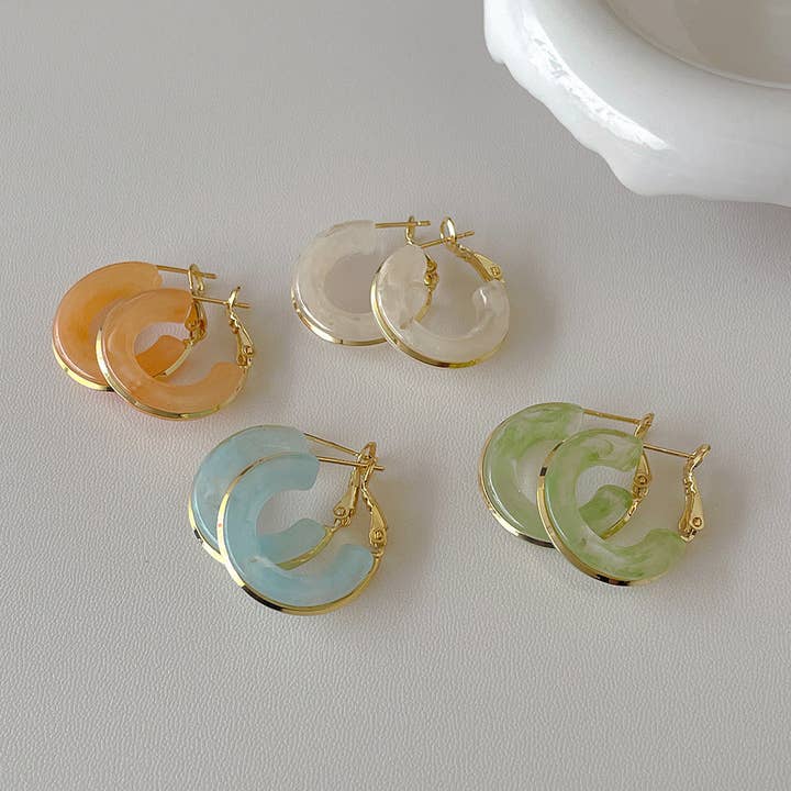 Dipped Shop - Wholesale Hoop Earrings - Candy Color Metal Hoop Earrings DPJE1822