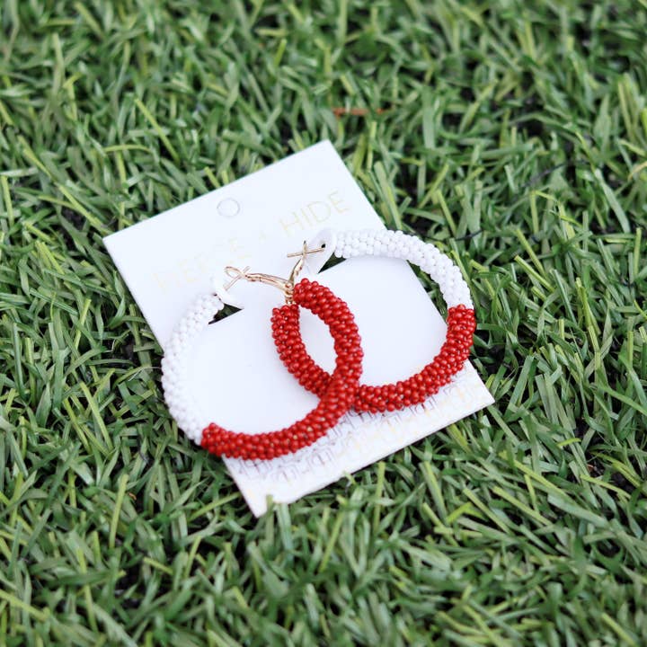 Pierce + Hide - Wholesale Dangle Earrings - Custom Beaded Color Block Earrings| Game Day Earrings| Back to School5