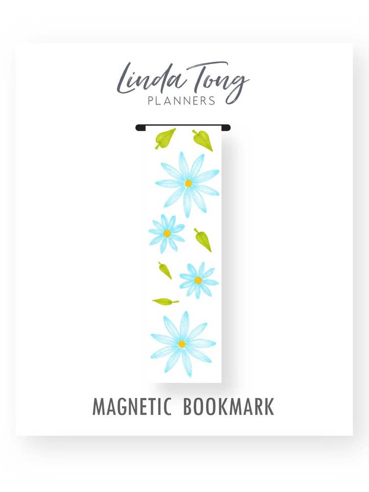 Blue Daisy Magnetic Bookmark for wholesale by Linda Tong Planners