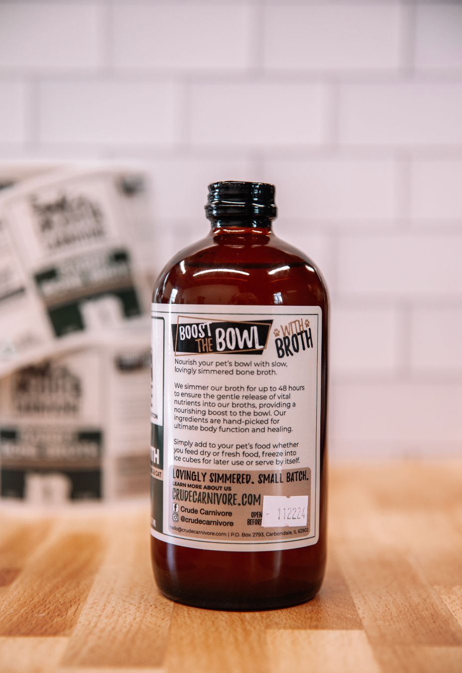 Crude Carnivore - Wholesale Pet Supplement - Cat/Dog - 16oz Rabbit Bone Broth1