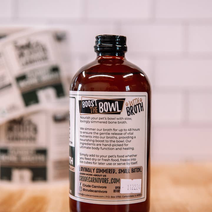 Crude Carnivore - Wholesale Pet Supplement - Cat/Dog - 16oz Rabbit Bone Broth1