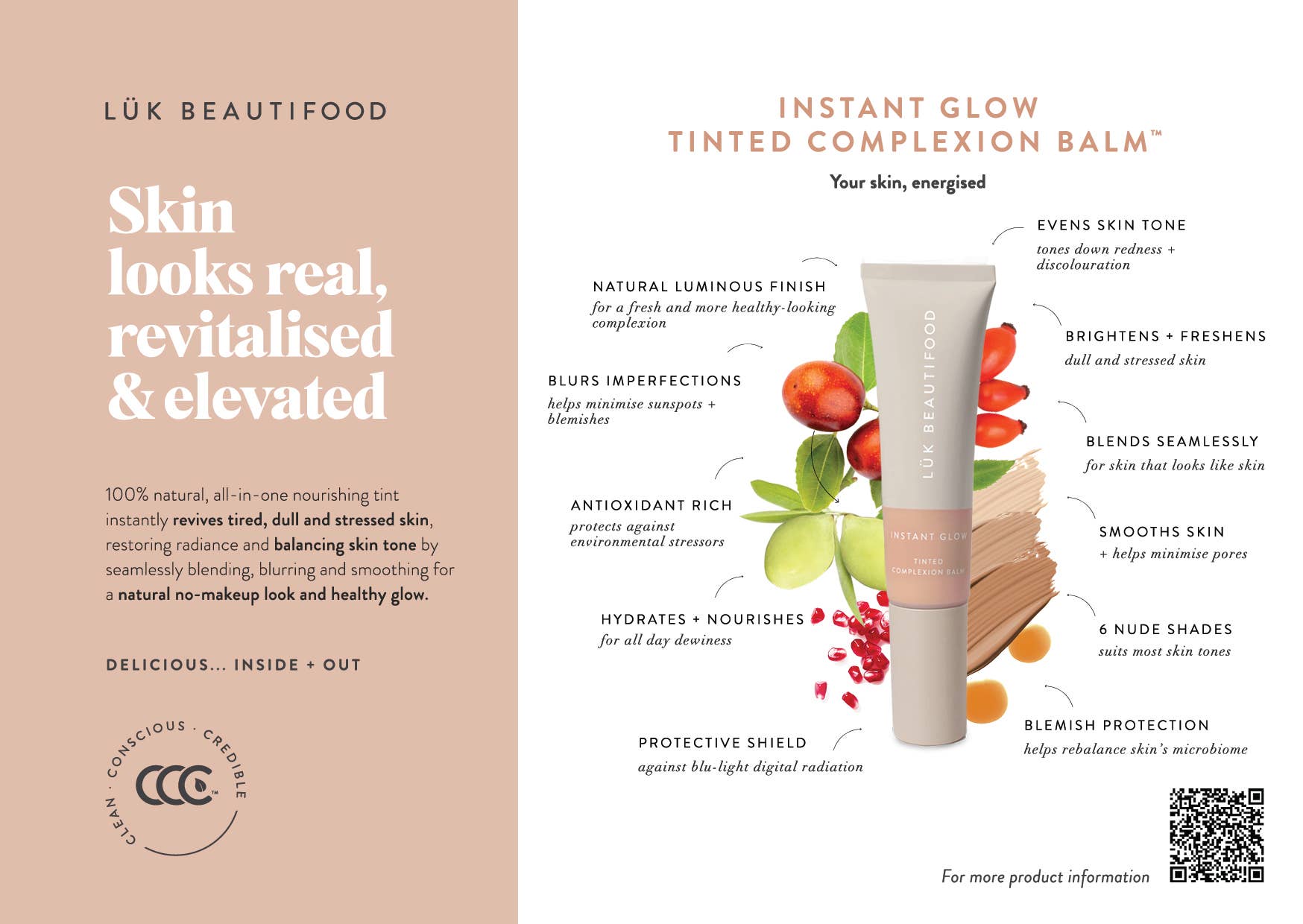 LÜK BEAUTIFOOD [🇦🇺 AUS + USA🇺🇸] - Vente Crèmes hydratantes teintées - NUDE 4 (Medium) - Baume pour le teint teinté Instant Glow 30 ml12