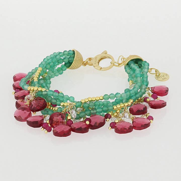 Armband för kvinnor med färgglada ädelstenar i naturliga toner – Esmeralda för wholesale av Nivy