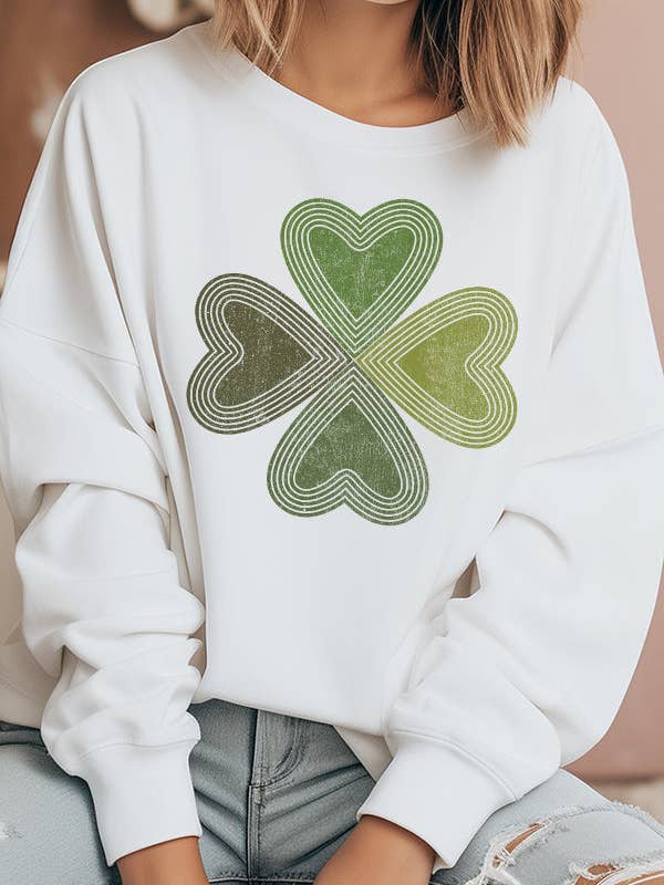 St Patrick's Day Sweatshirt Clovers Top 208223 for wholesale by Cali Boutique Wholesale