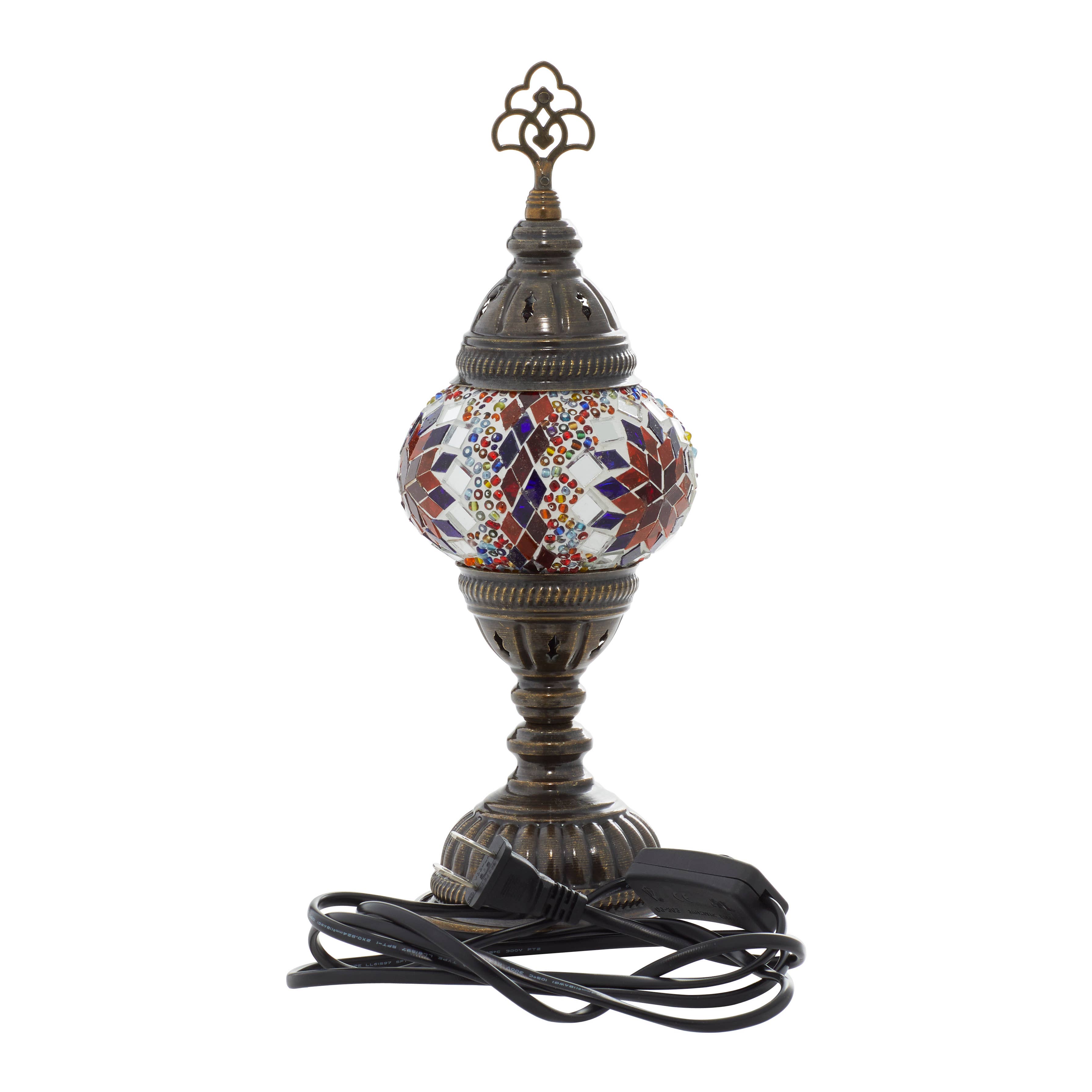 Import Corner - Wholesale Accent/Desk Lamp - 86103: 3" PRESSED MOSAIC SHADE "NIGHTLIGHT" TABLE LAMP1