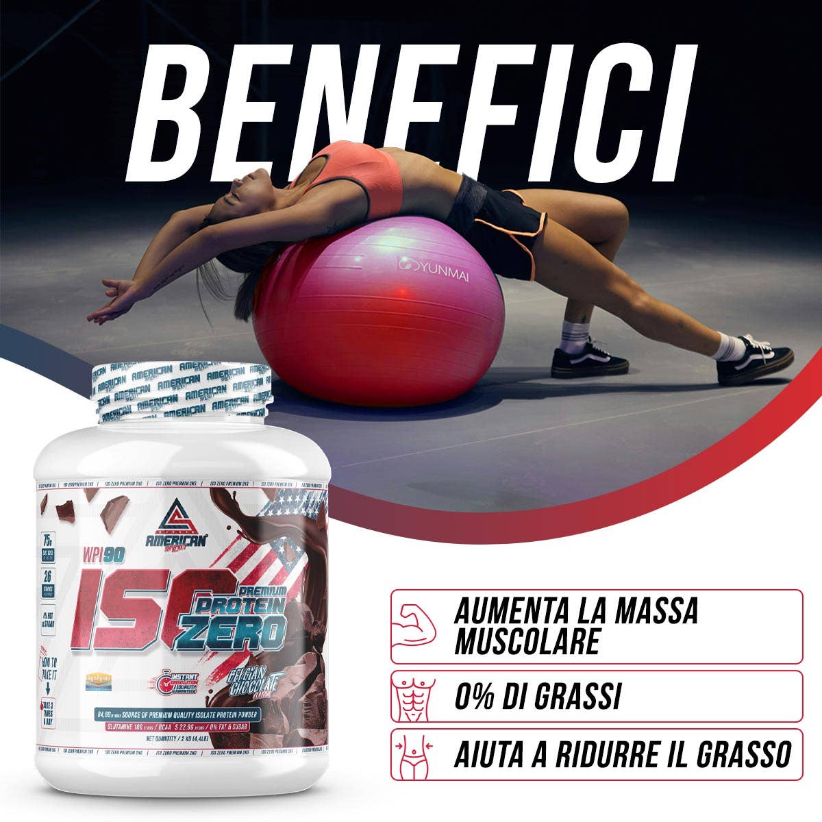AMERICAN SUPLEMENT S.L. - Vendita all'ingrosso Proteine/superfood in polvere - American Suplemento | Premium IsoZero WPI90 2 kg/900gr21