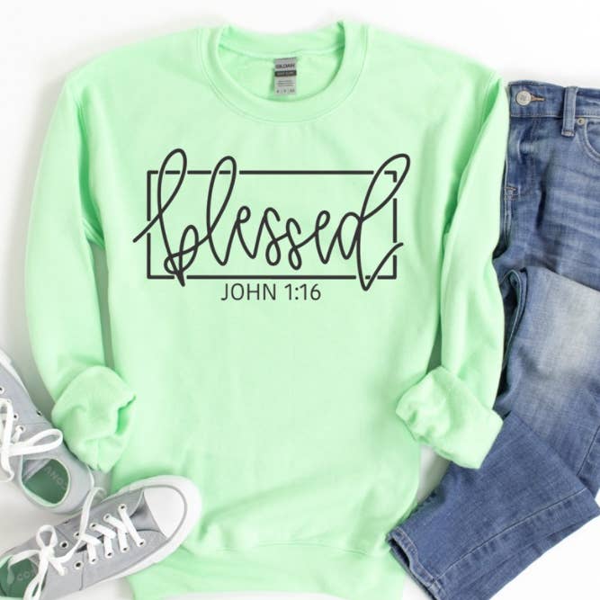 Blessed Crew Sweatshirt for wholesale by Peach Closet