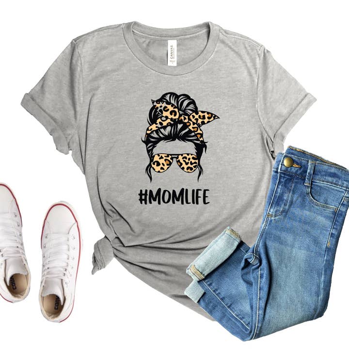 Cheetah #momlife for wholesale by Camilla Grace Designs