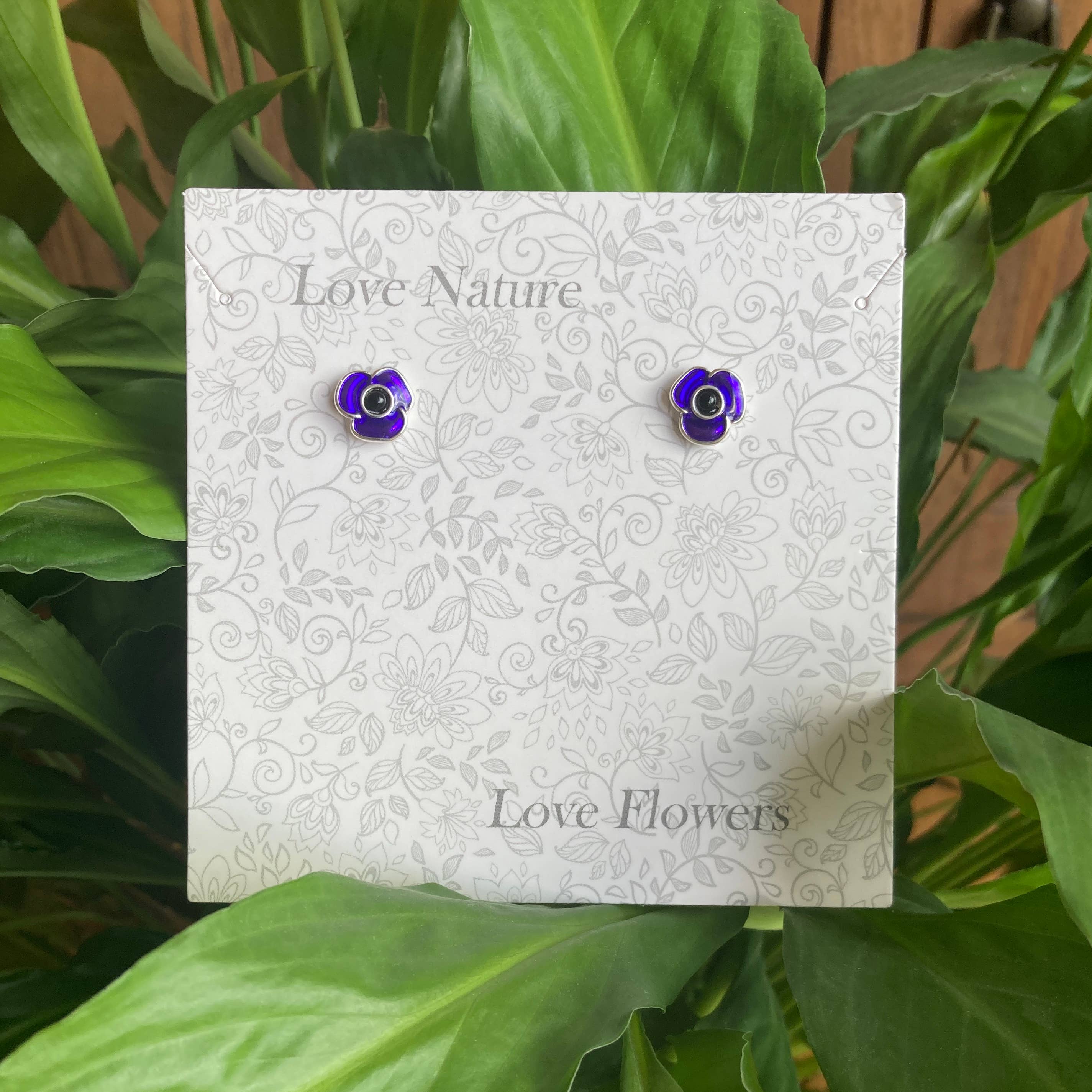 Alexander Thurlow & Co Ltd - Wholesale Stud/Post Earrings - Purple Poppy Flower Stud Earrings2