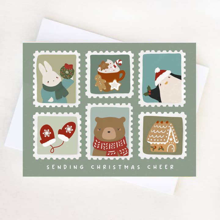 Sending Christmas Cheer Card for wholesale by The Wildflower Bee