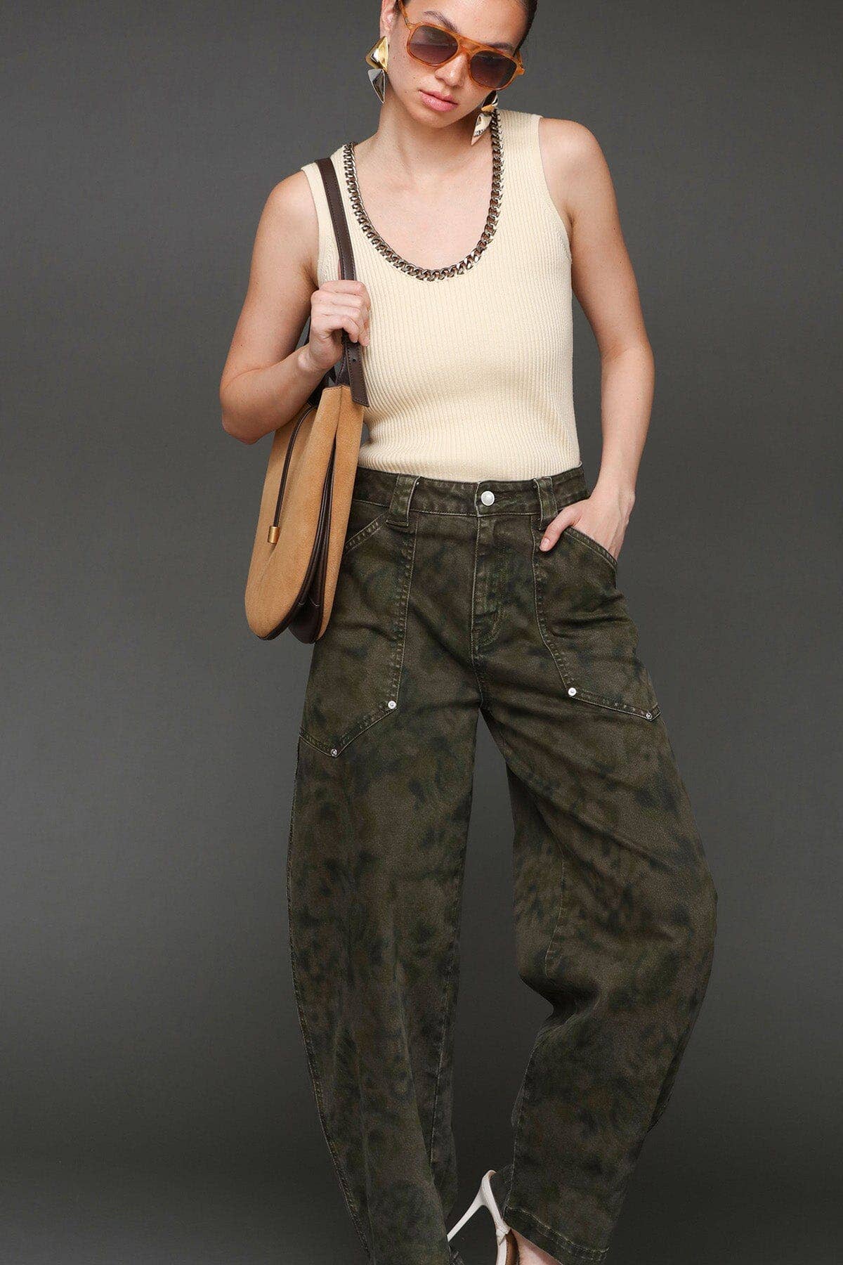 Camo Cargo Barrel Jeans for wholesale on Faire2