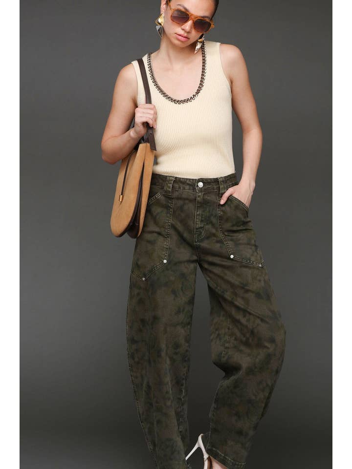 Camo Cargo Barrel Jeans for wholesale on Faire2