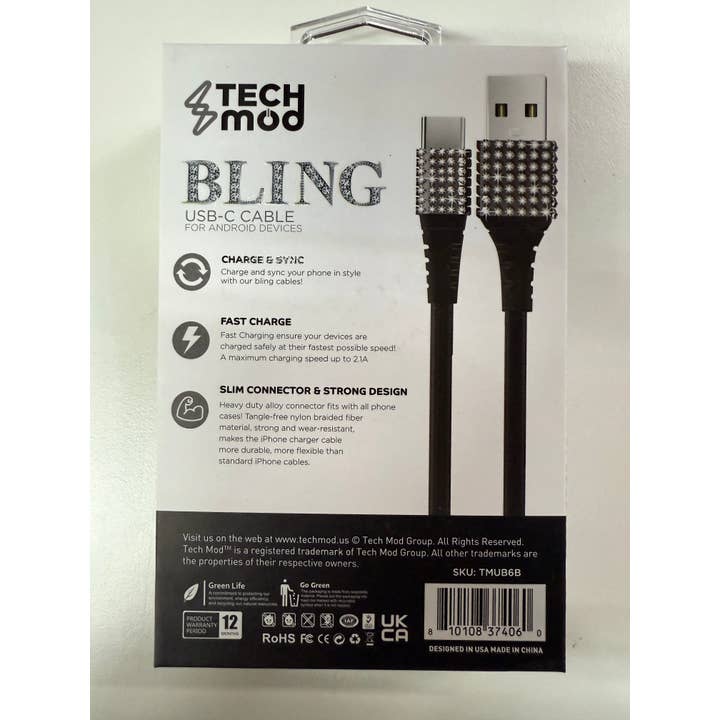 LAX Gadgets – wholesale Charging cable – High Speed USB-C Cable for Andriod 6ft Retail Packaging12