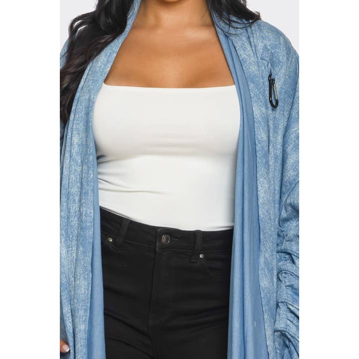 DENIM MAXI-DENIM-MANTEL MIT STAUBWEDEL für den Großhandel auf Faire