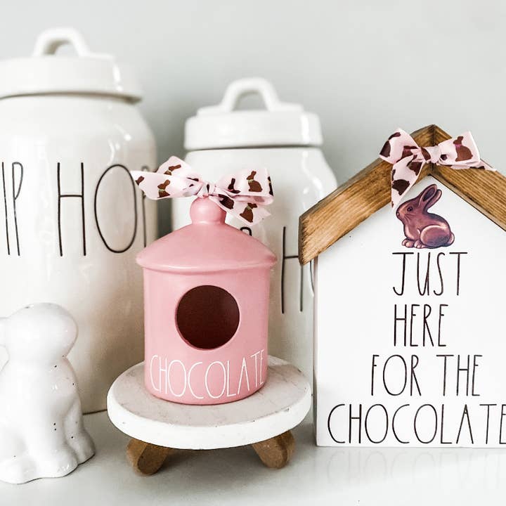 Chocolate Bunny Ceramic Birdhouse for wholesale by Crafted Hive Culture