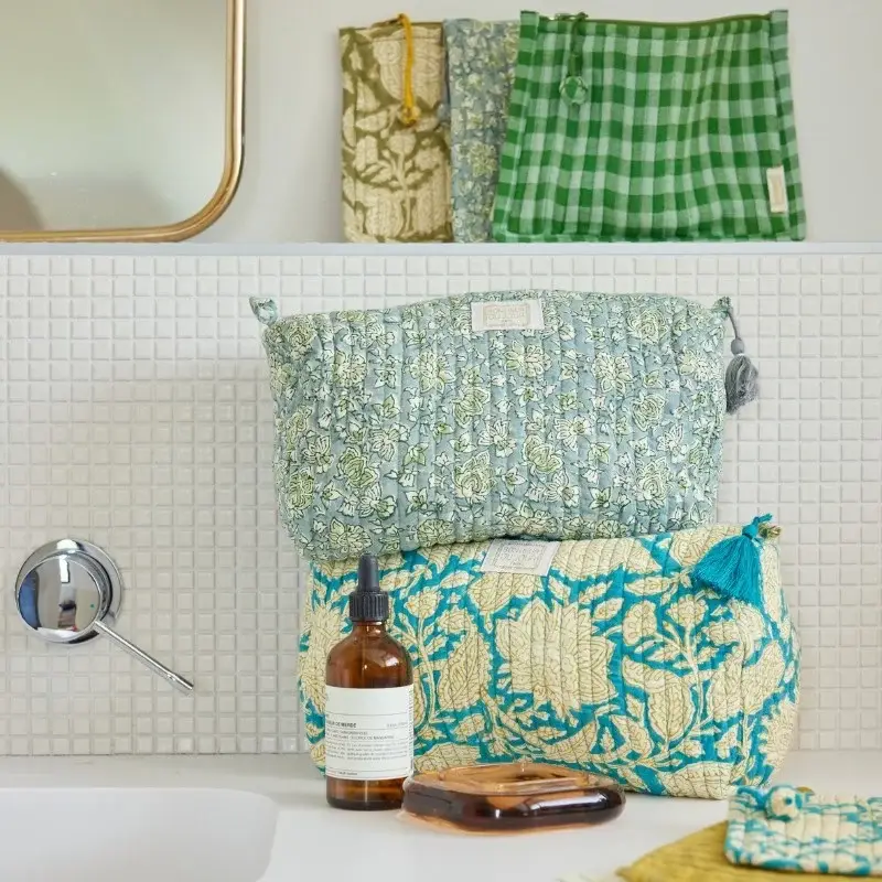Bonheur du Jour - Wholesale Toiletry Bag - Women's - Toiletry bag - Arushi Blue Green2