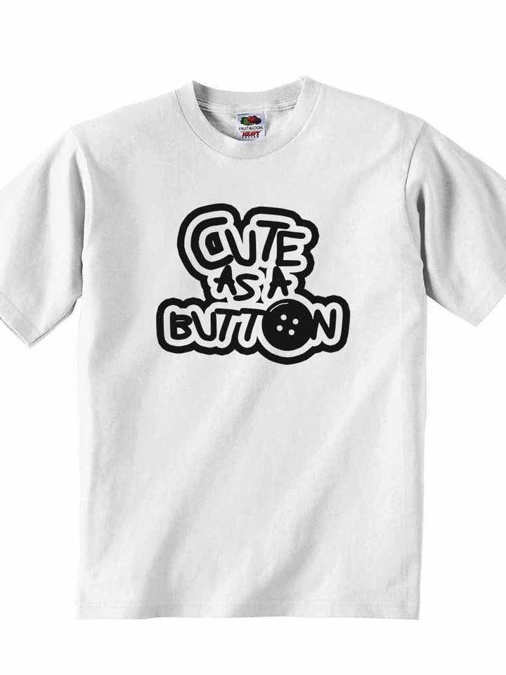 Cute As A Button - Baby T-shirt for wholesale by Little Ratbag