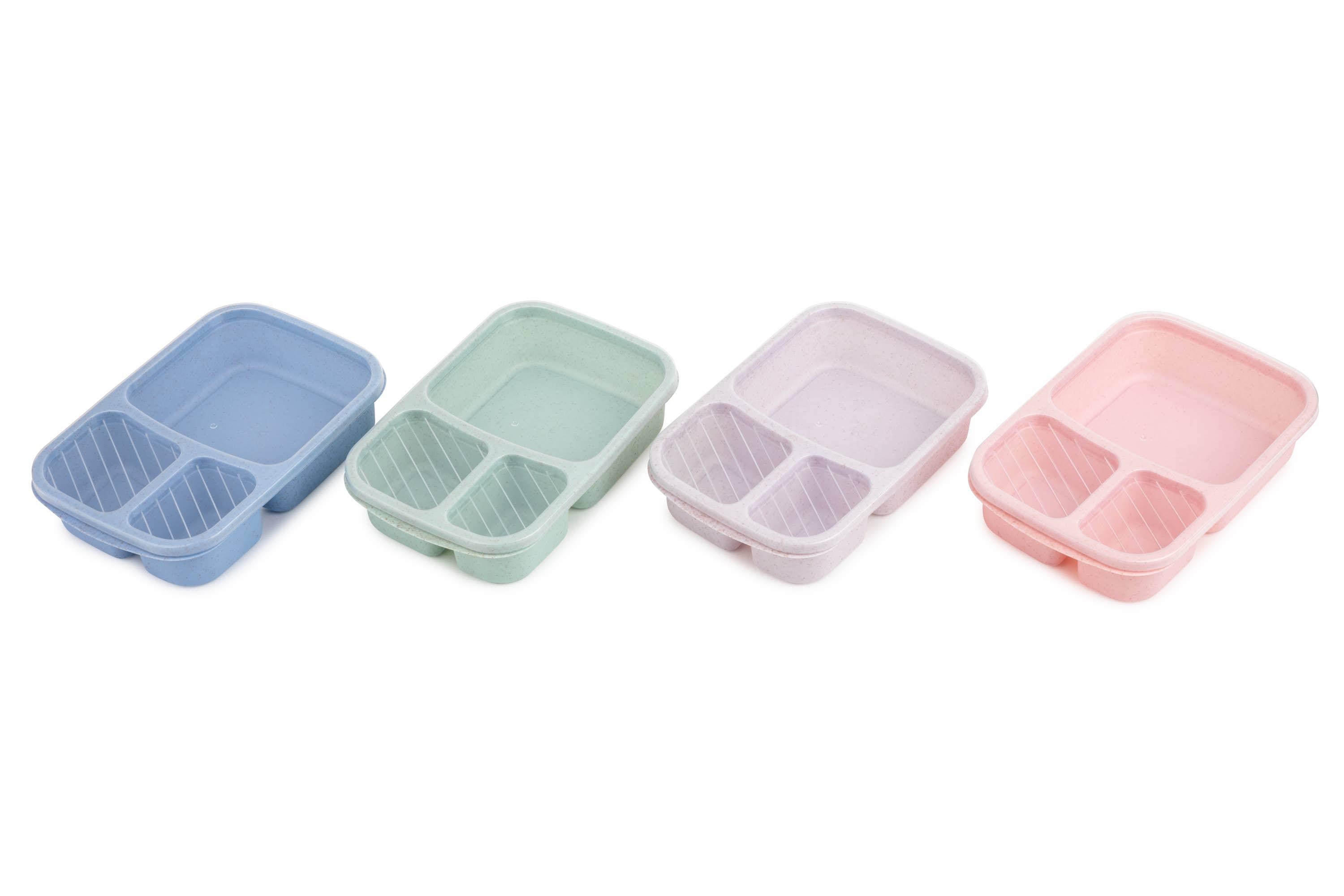 Core Home - Wholesale Food Storage Container - Set of 4 3-Section Kids Meal Prep Containers - Pastel5