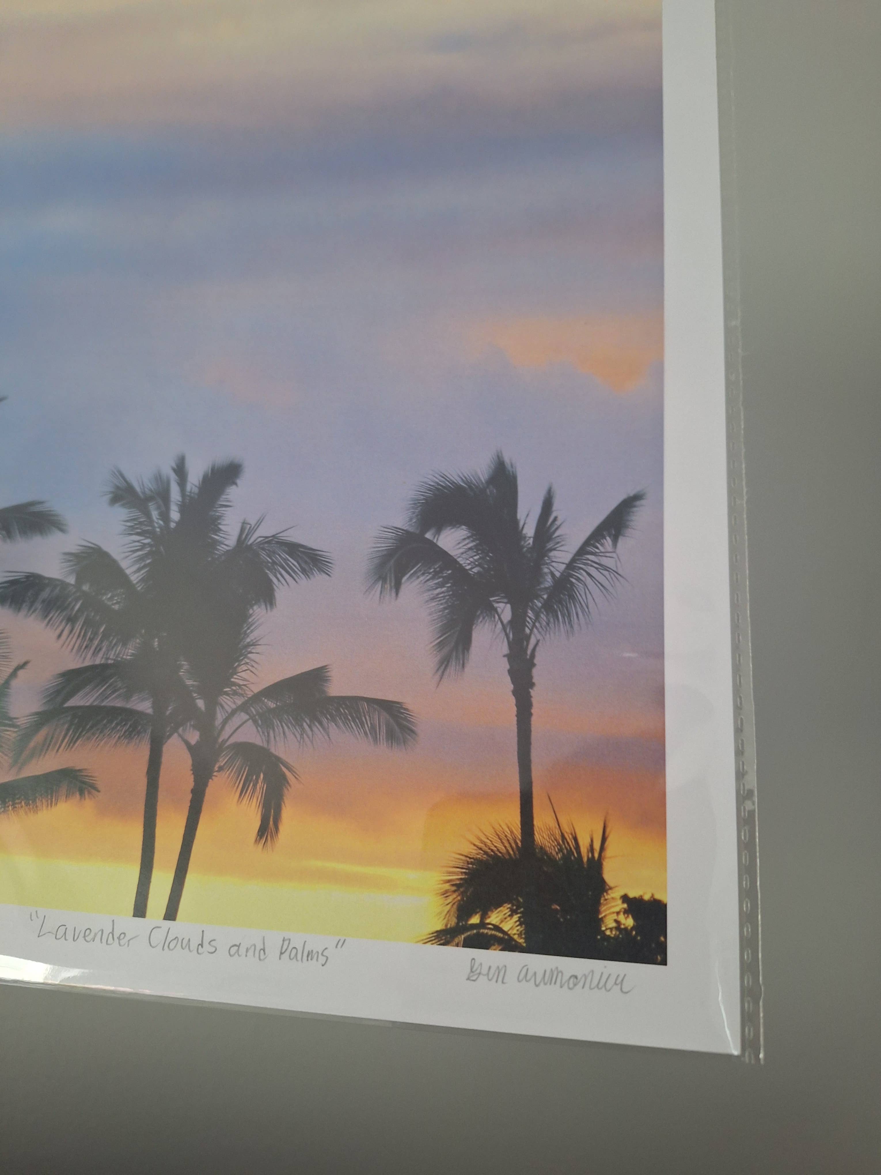 Gen Aumonier Art - Wholesale Art Print - Lavender Clouds & Palms 8"x10" Signed Photography Art Print3