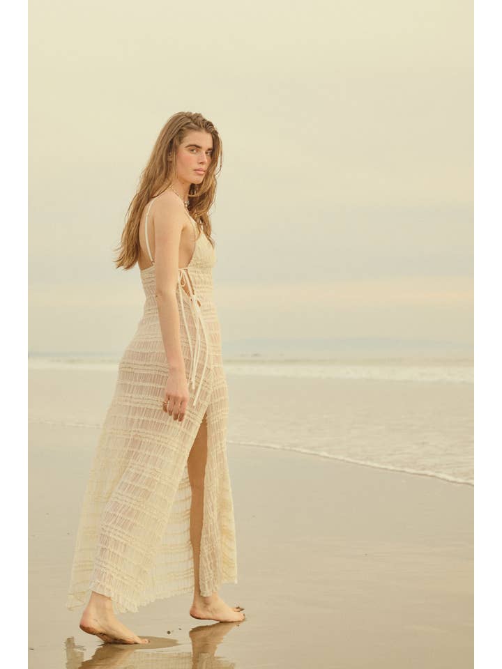 Promesa USA - Wholesale Dress - Women's - Sheer Pleated Chiffon Layering Maxi Dress