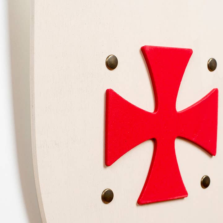 KALID MEDIEVAL - Venta al por mayor Disfraz - Niños - ESCUDO HISTORIK L BLANCO CON CRUZ TEMPLARIA - ST598
