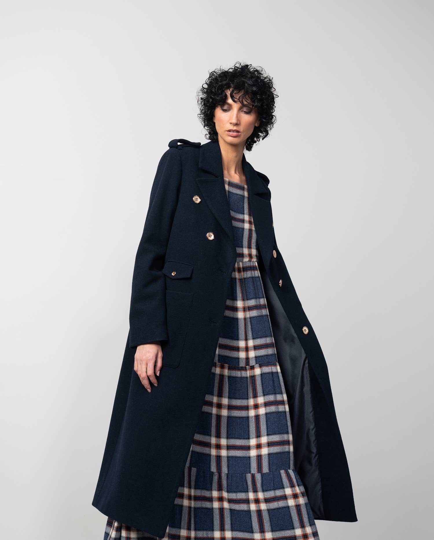 navy blue Mouflon Coat Military Style for wholesale on Faire3