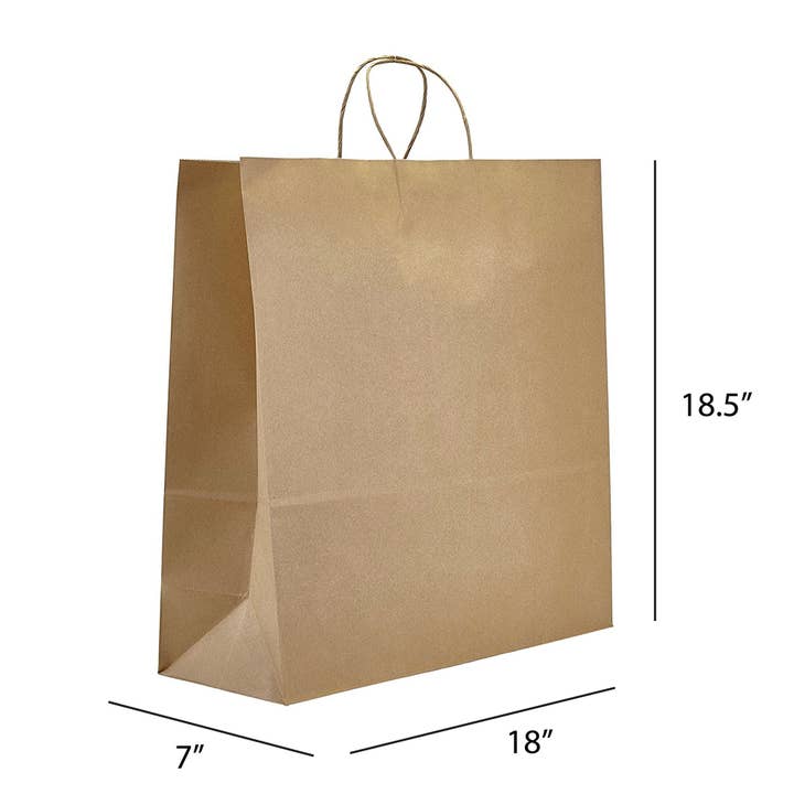 Natural/White Paper Bag - 18 x 7 x 18.5 (200 Pack) for wholesale by PTP BAGS