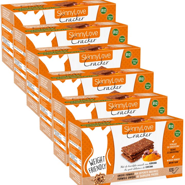 Skinnylove Buckwheat Tumeric Cracker - Knäckebröd voor wholesale door Lombardia - SkinnyLove - GingerLove