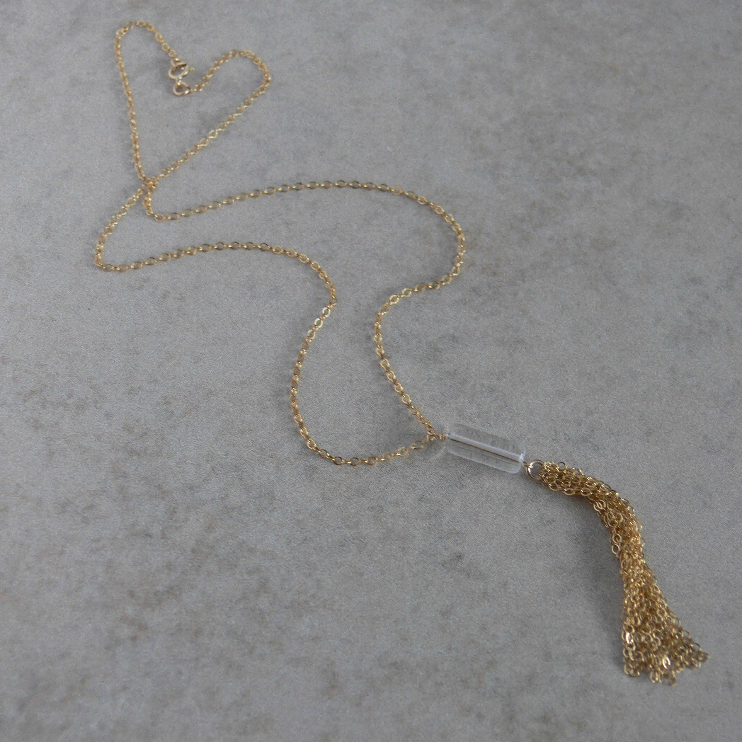 Rope and Leather - Wholesale Pendant/Charm Necklace - Vintage Glass Lariat Necklace2