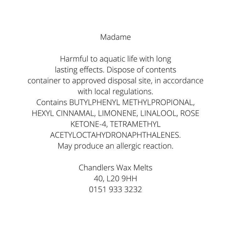 Chandlers Wax Melts - Wholesale Wax Melt - Madame Wax Melt