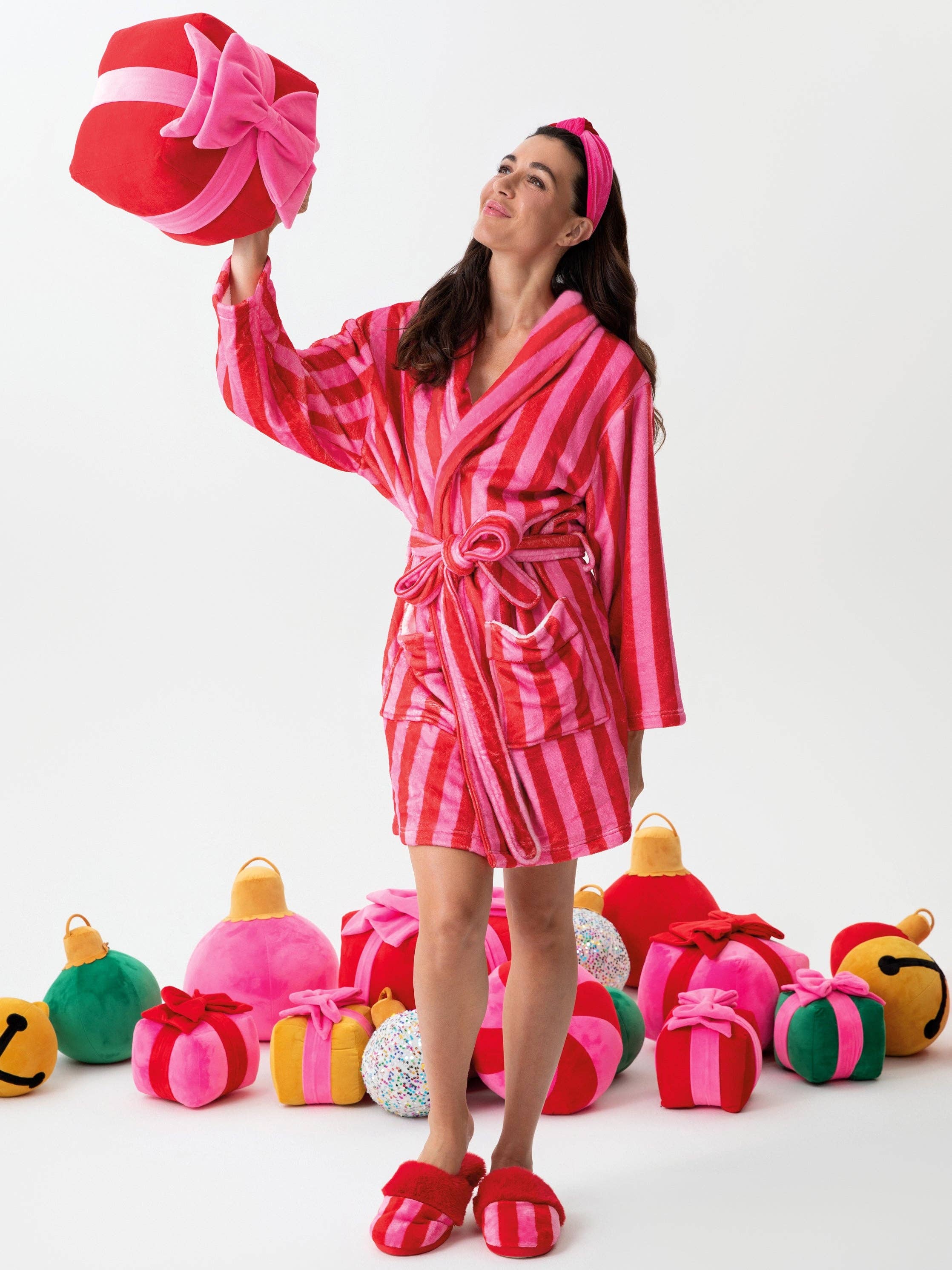 Shiraleah - Wholesale Slippers - Women's - FELICITY STRIPE SLIPPERS, RED2