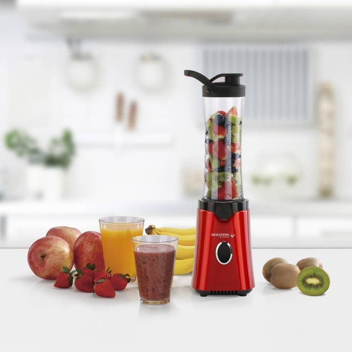 Holstein Housewares - Wholesale Blender - PERSONAL BLENDER METALLIC RED TRAVEL BLENDER 20 OZ