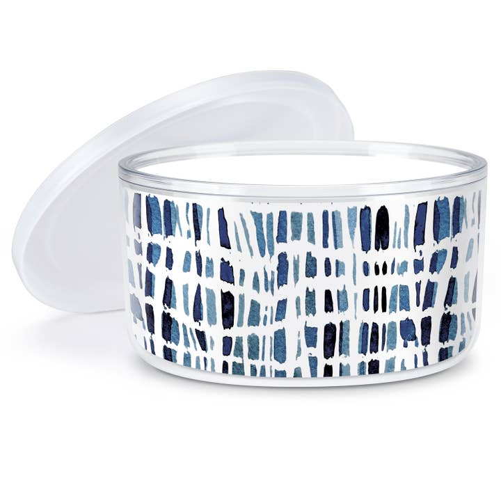 Insulated Plastic Travel Bowl w/ Lid 22 Oz.-Wavy Lines for wholesale by Conimar Promotions