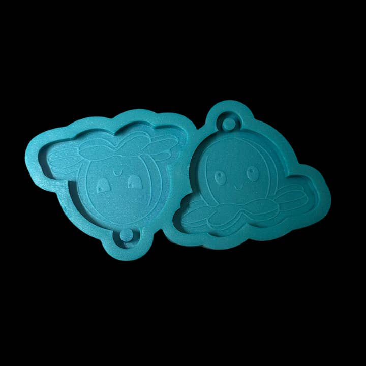 Stampo per tavolozza portachiavi polpo felice / arrabbiato per la vendita all'ingrosso da parte di KCRESINSHOP