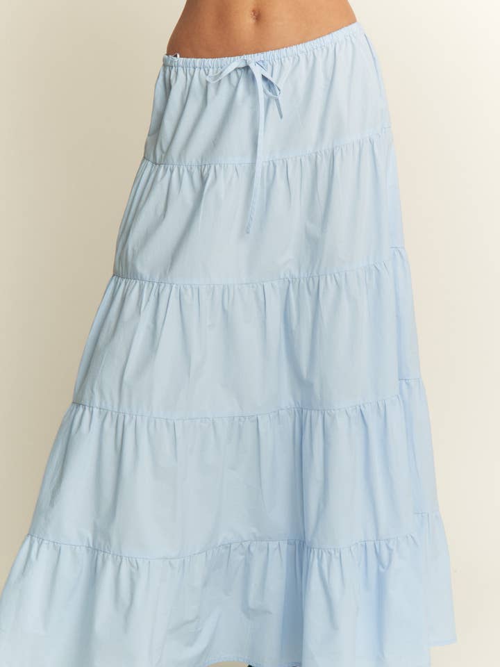 Jupe longue à volants en coton pour la vente par CANDESCENT