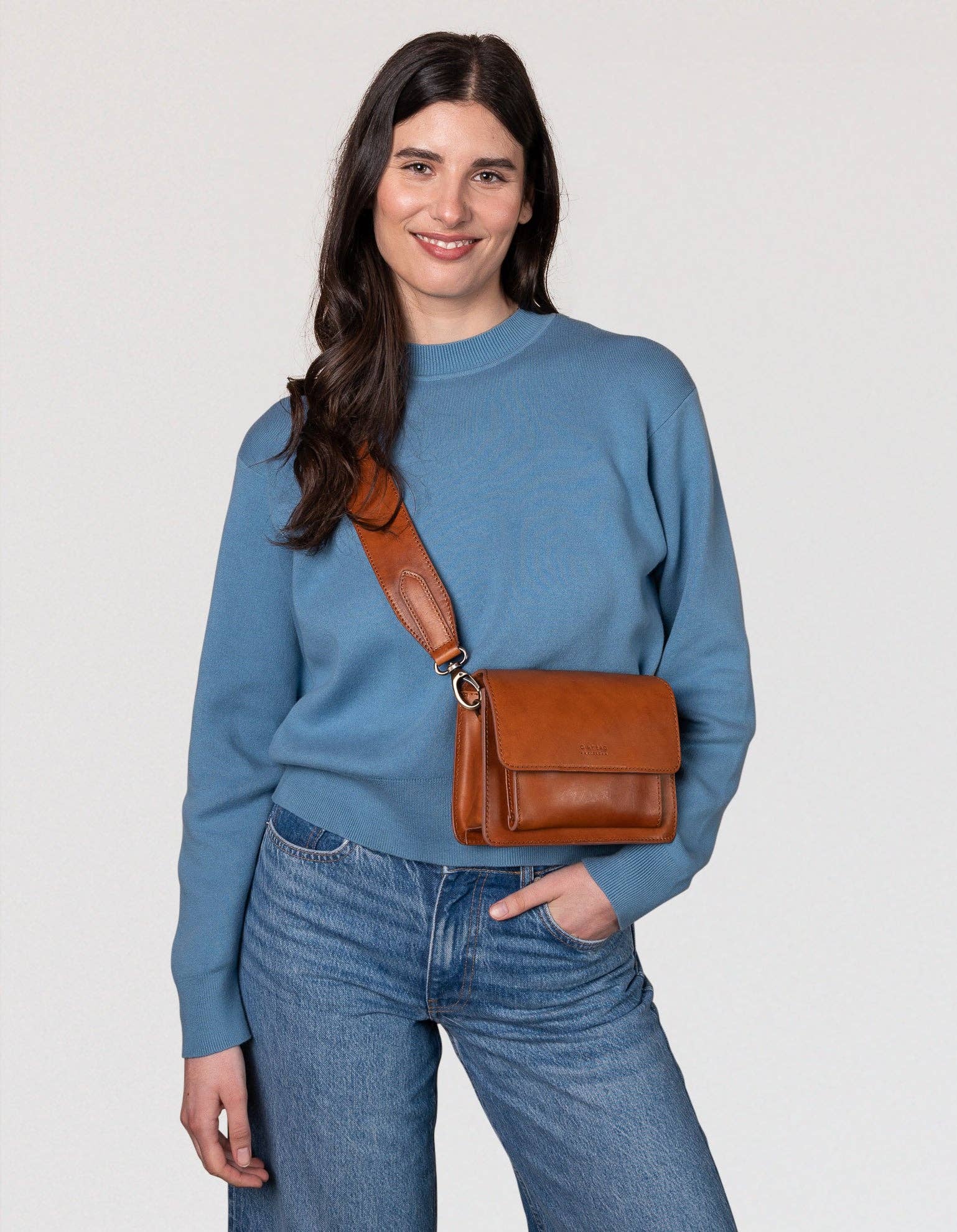 O My Bag - Wholesale Crossbody Bag - Women's - Harper Mini - Cognac Classic Leather6