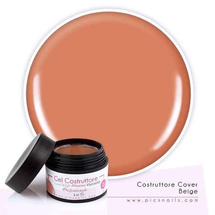 Gel à ongles Builder UV-LED Cover beige à très haute viscosité 5 ml pour la vente par Pics Nails