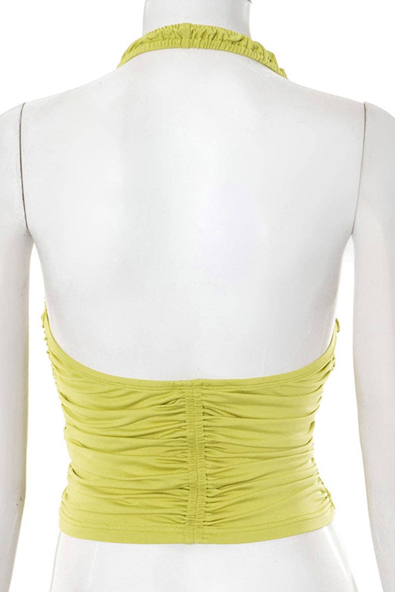 Mccolin - Wholesale Tank Top - Women's - Ruched Halter Tank Top8