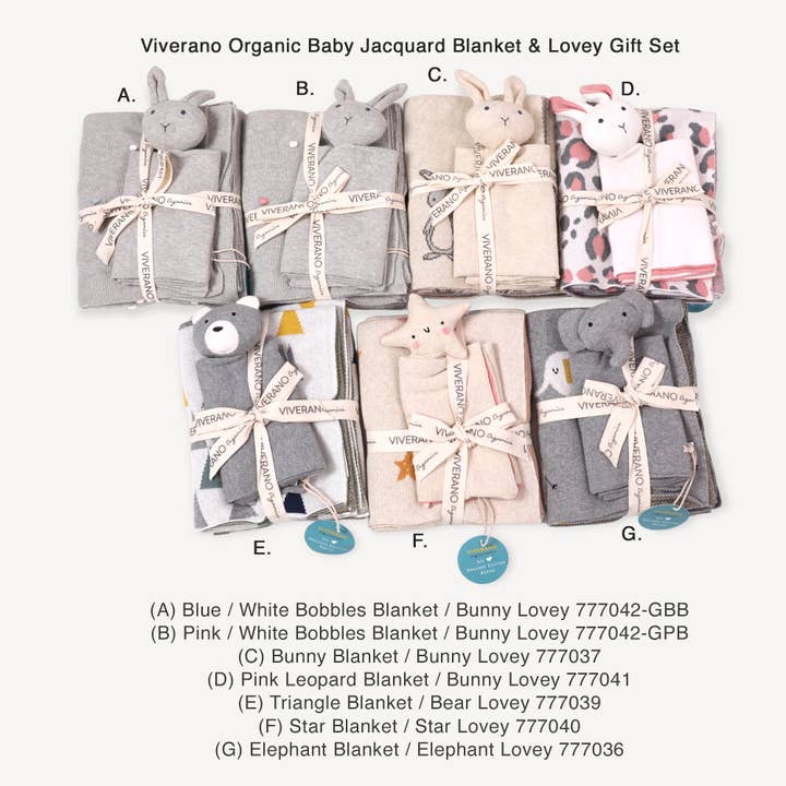Natural Bunny Mommy & Me Baby Knit Blanket & Lovey Gift SET for wholesale on Faire7