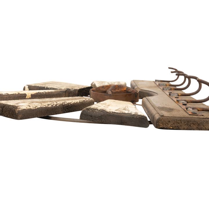 My Amigos Imports - Venta al por mayor Papel pintado 3D - Perchero de pared con estrella rústica de madera y hierro, estilo occidental, 51x41x8 cm9