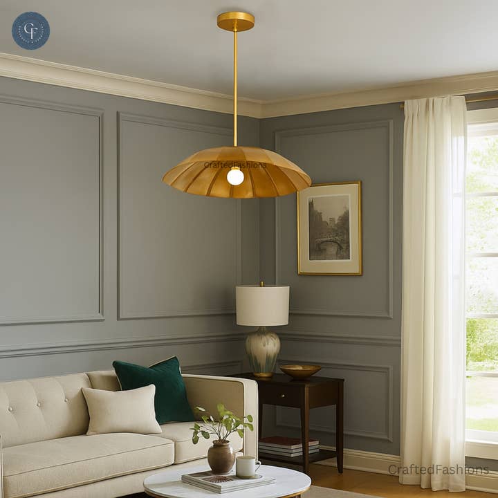 Handcrafted from Brass, One-of-a-Kind Flower-Shaped Chandelier for wholesale by Crafted Fashions